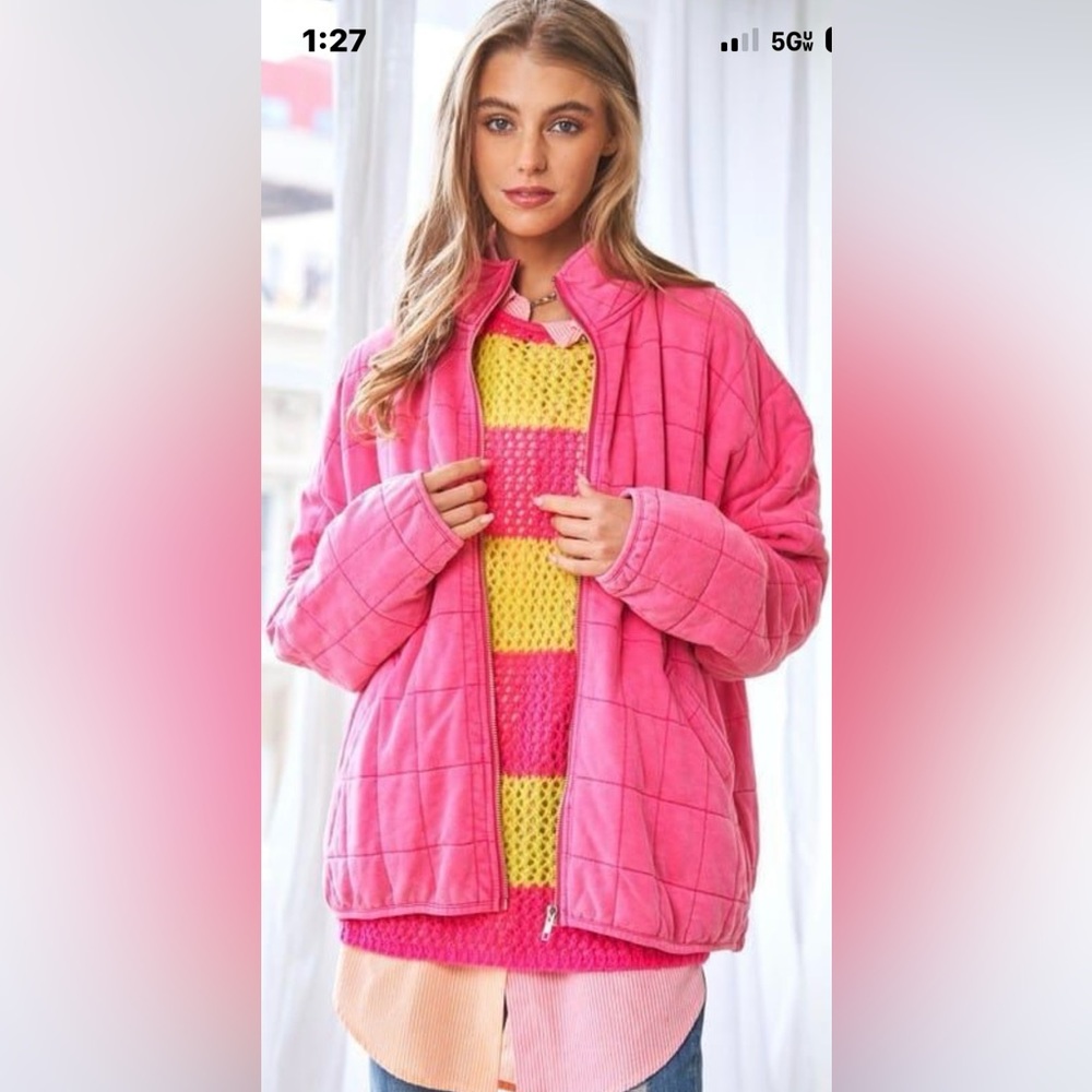 Free People Dolman Quilted Knit Jacket size medium - NWOT